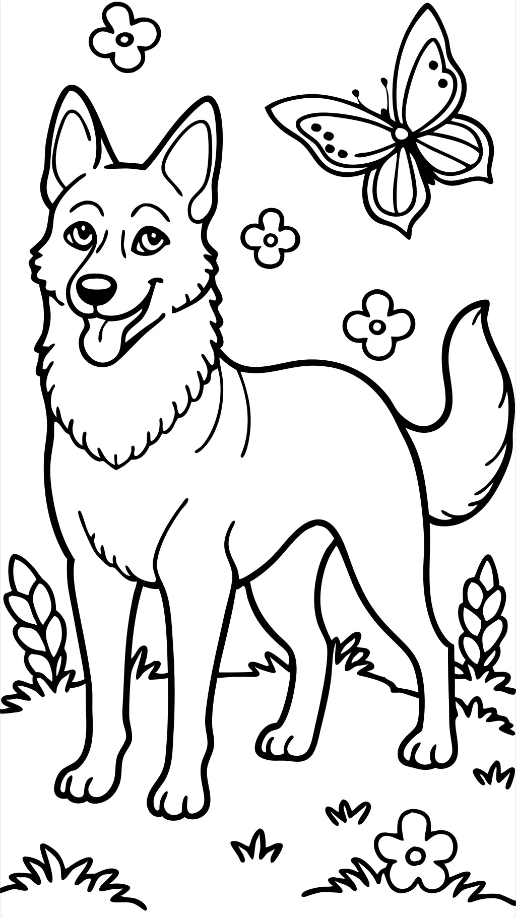 coloring pages of german shepherd dog